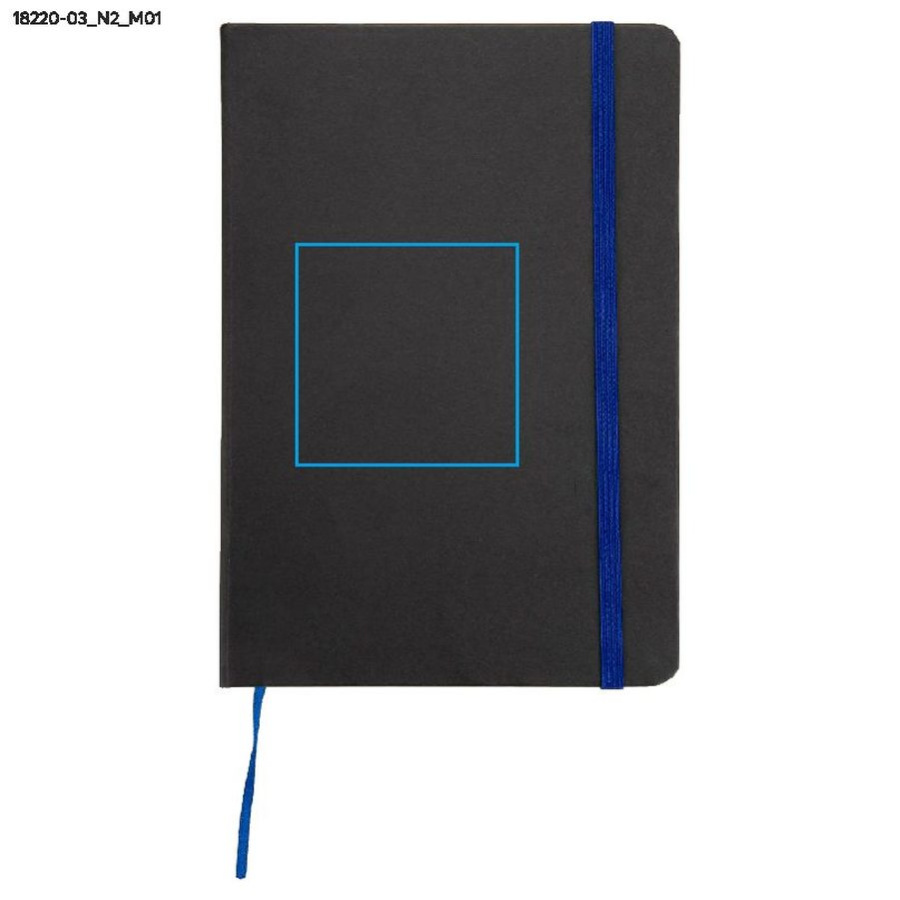 Carnet quadrillé KORYO A5: Zone de marquage avant · Tampographie