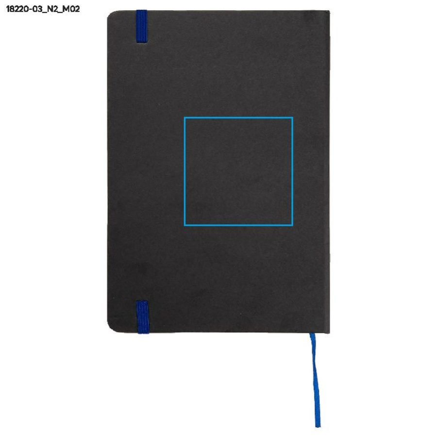 Carnet quadrillé KORYO A5: Zone de marquage arrière · Tampographie