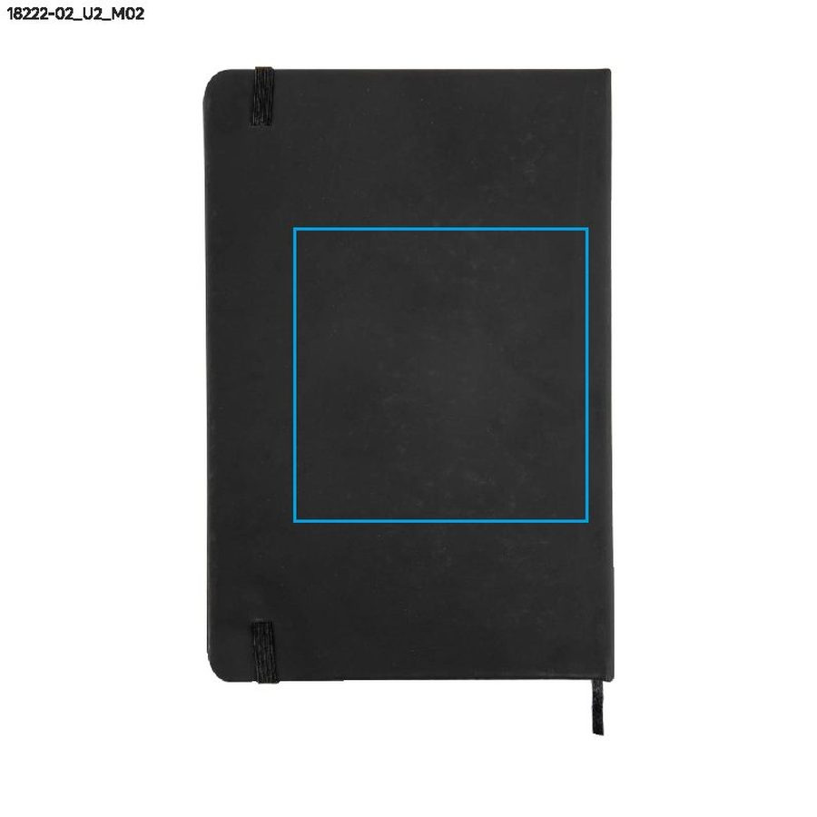 Carnet quadrillé VITAL A5: Zone de marquage arrière · Impression UV