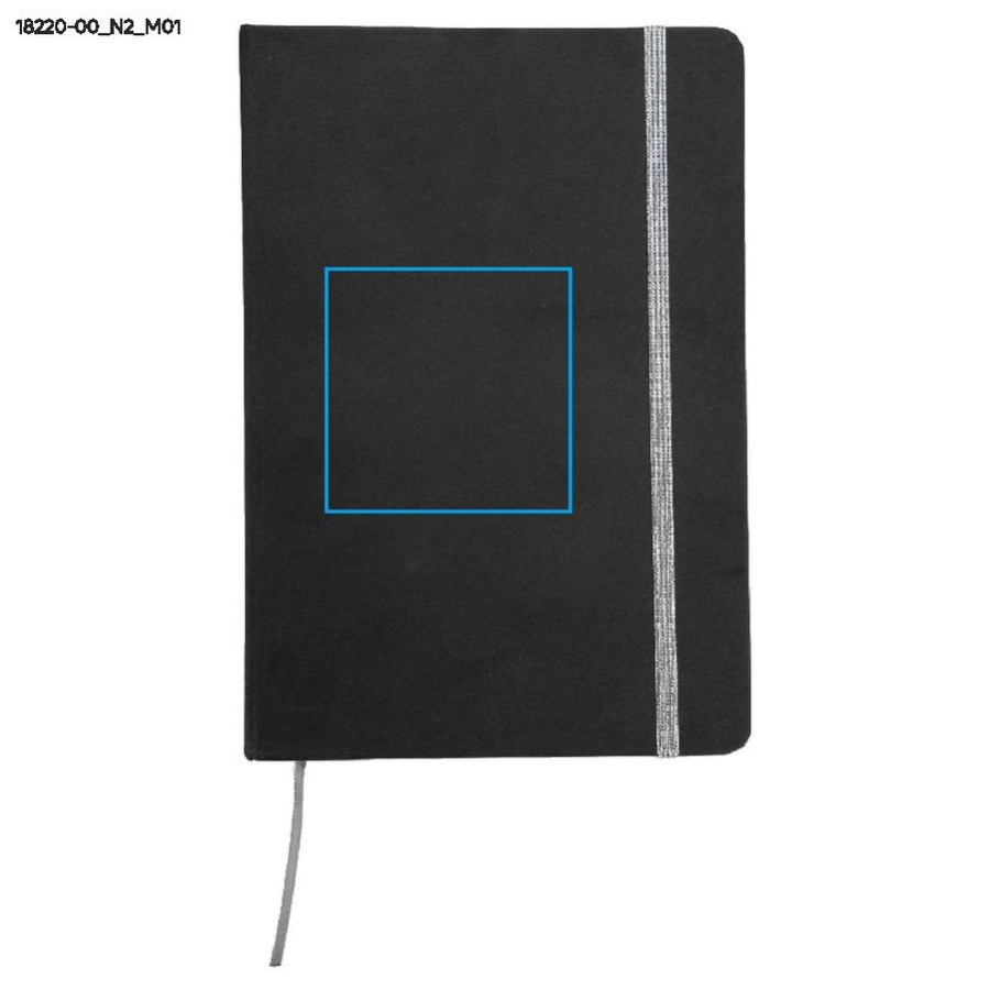 Carnet quadrillé KORYO A5: Zone de marquage avant · Tampographie