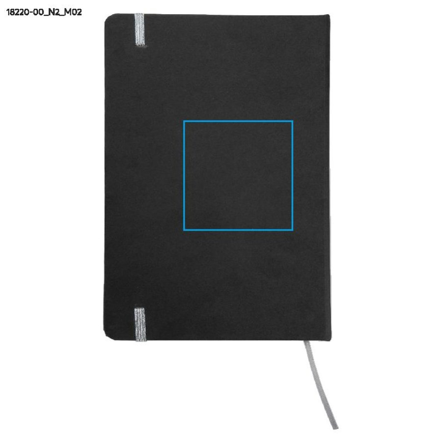 Carnet quadrillé KORYO A5: Zone de marquage arrière · Tampographie