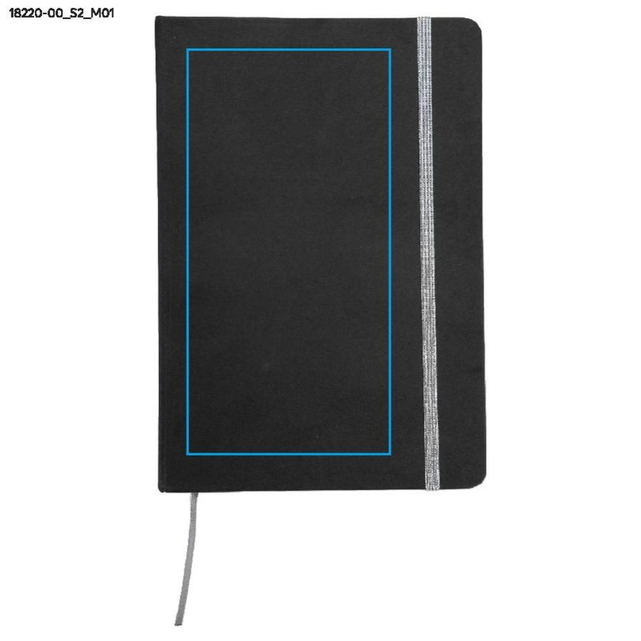 Carnet quadrillé KORYO A5: Zone de marquage avant · Sérigraphie