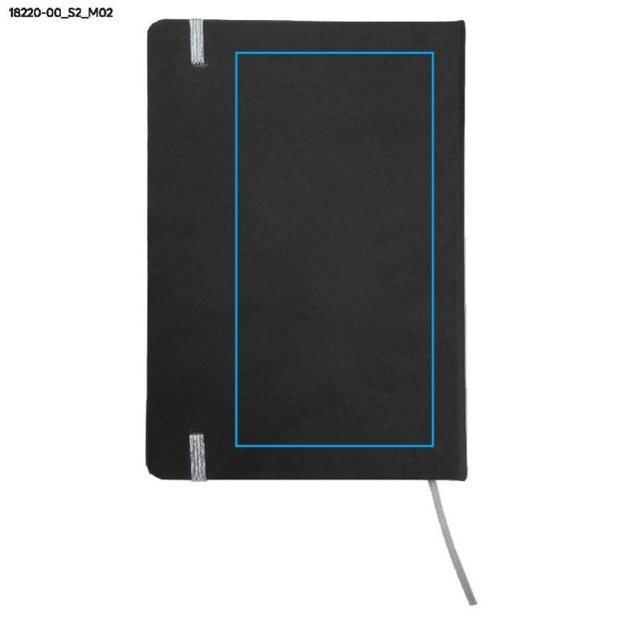 Carnet quadrillé KORYO A5: Zone de marquage arrière · Sérigraphie