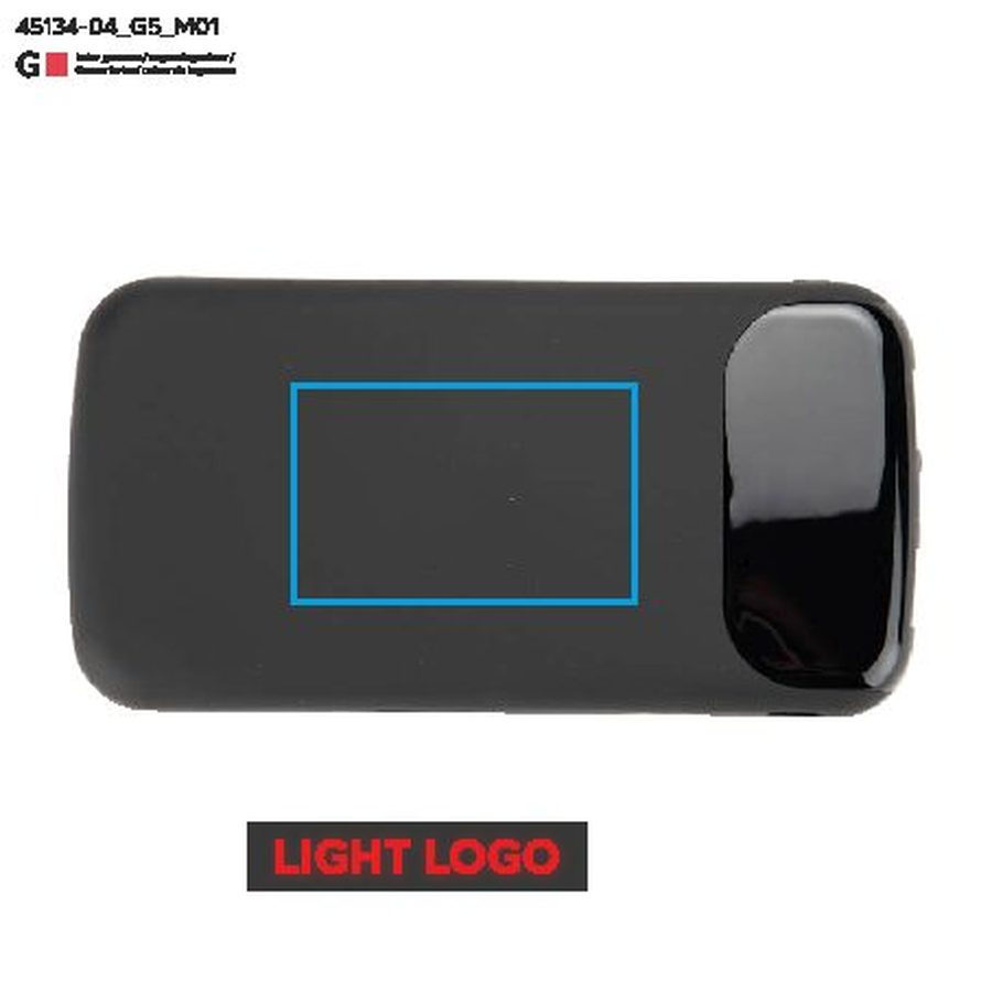 Powerbank MING-PRO, 10000 mAh: Pole znakowania z przodu · Grawerowanie laserowe