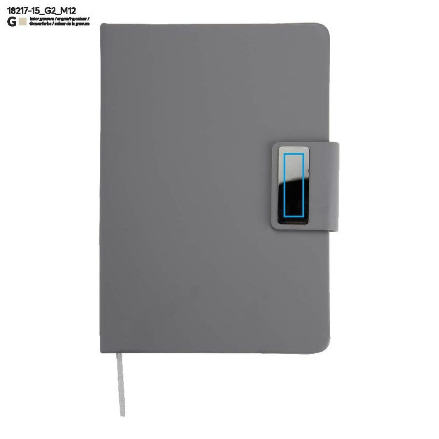 Carnet NORO A5: Zone de marquage plate · Gravure laser