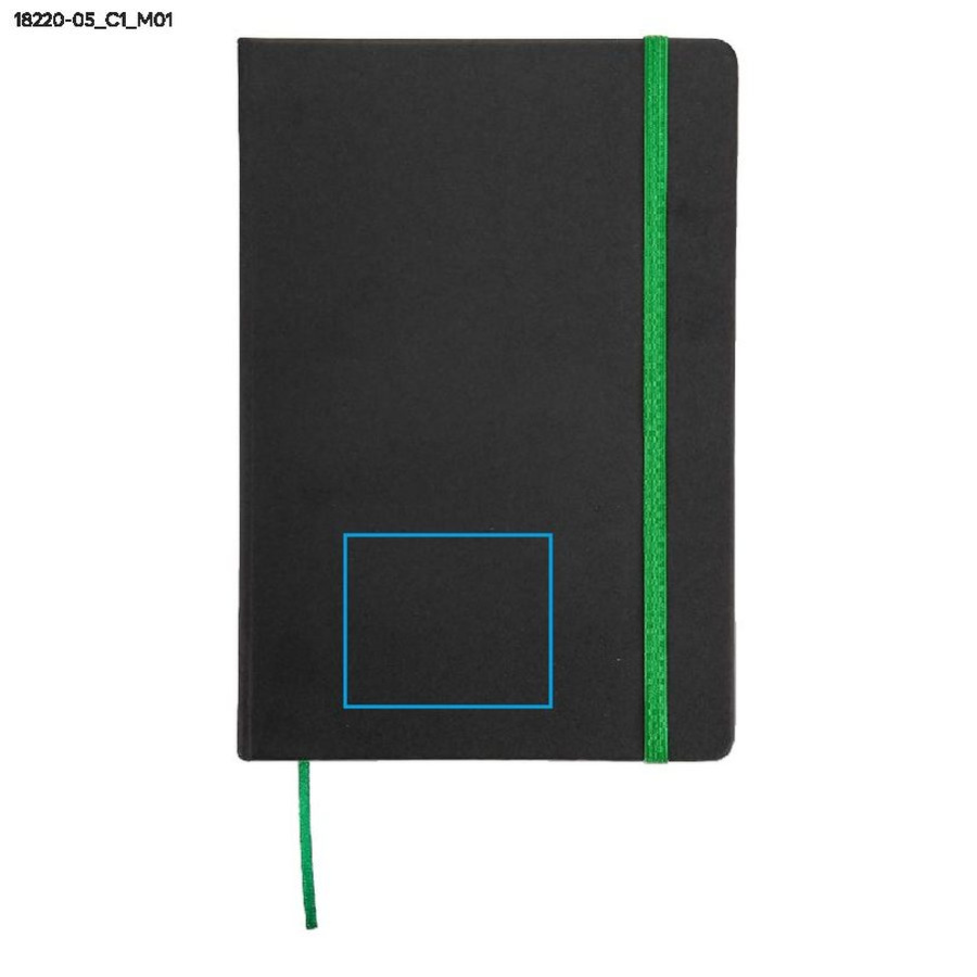 Carnet quadrillé KORYO A5: Zone de marquage avant · DTF