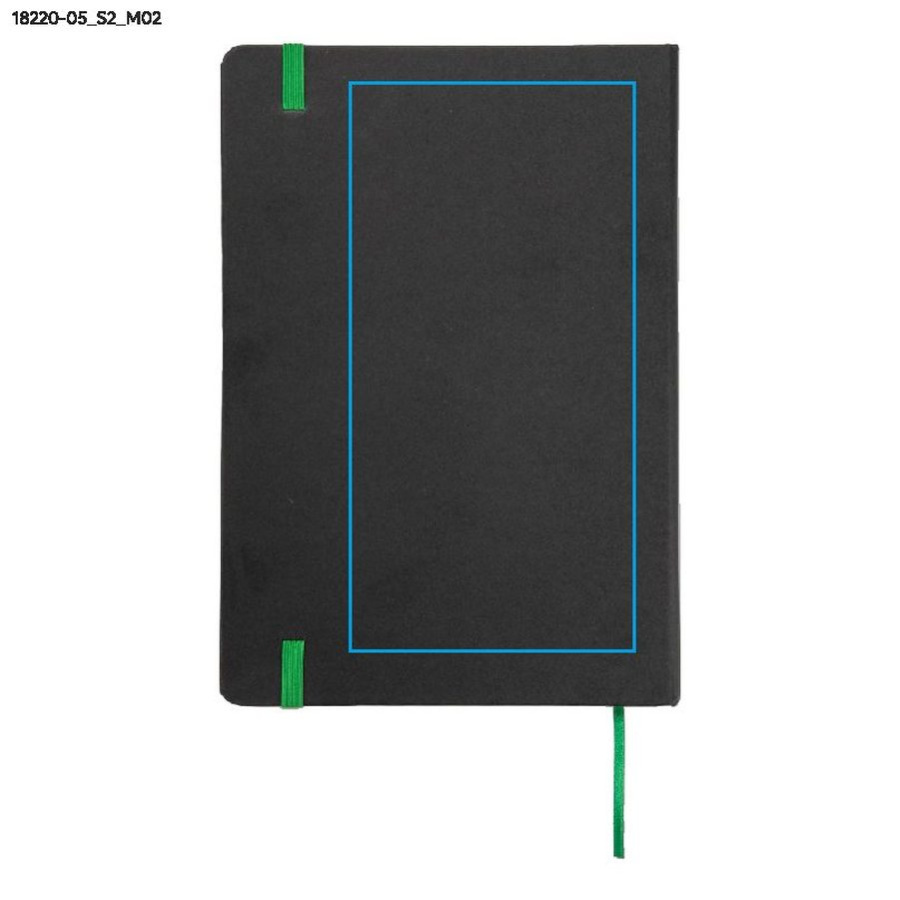 Carnet quadrillé KORYO A5: Zone de marquage arrière · Sérigraphie