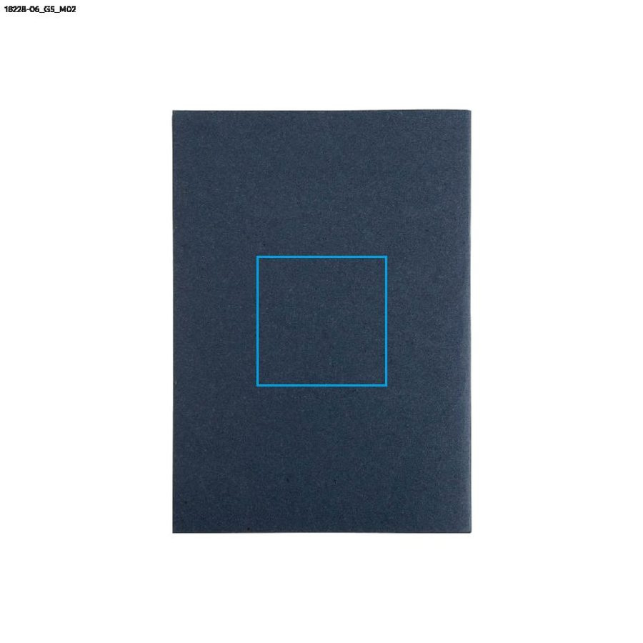 Carnet DENIM A5: Zone de marquage arrière · Gravure laser