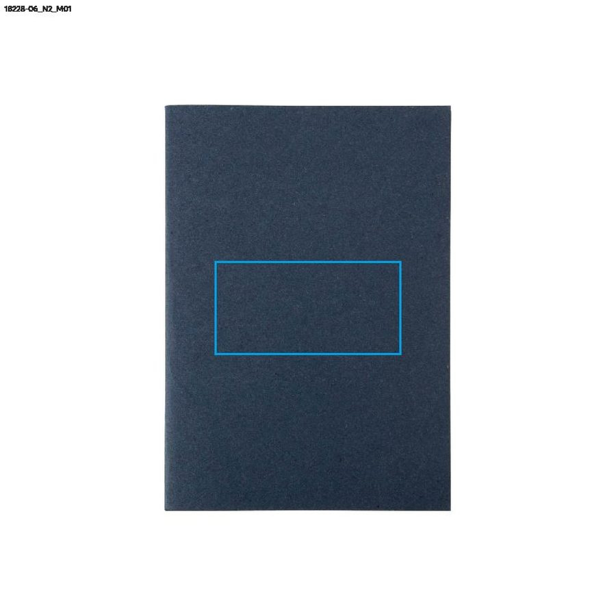 Carnet DENIM A5: Zone de marquage avant · Tampographie