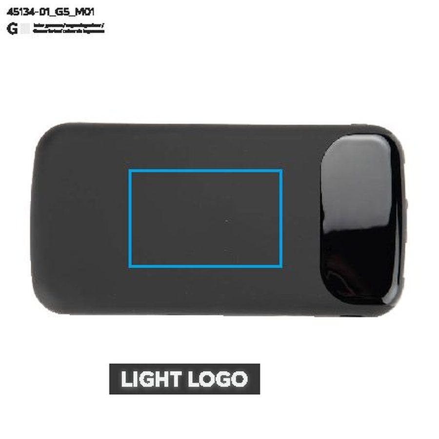 Powerbank MING-PRO, 10000 mAh: Pole znakowania z przodu · Grawerowanie laserowe