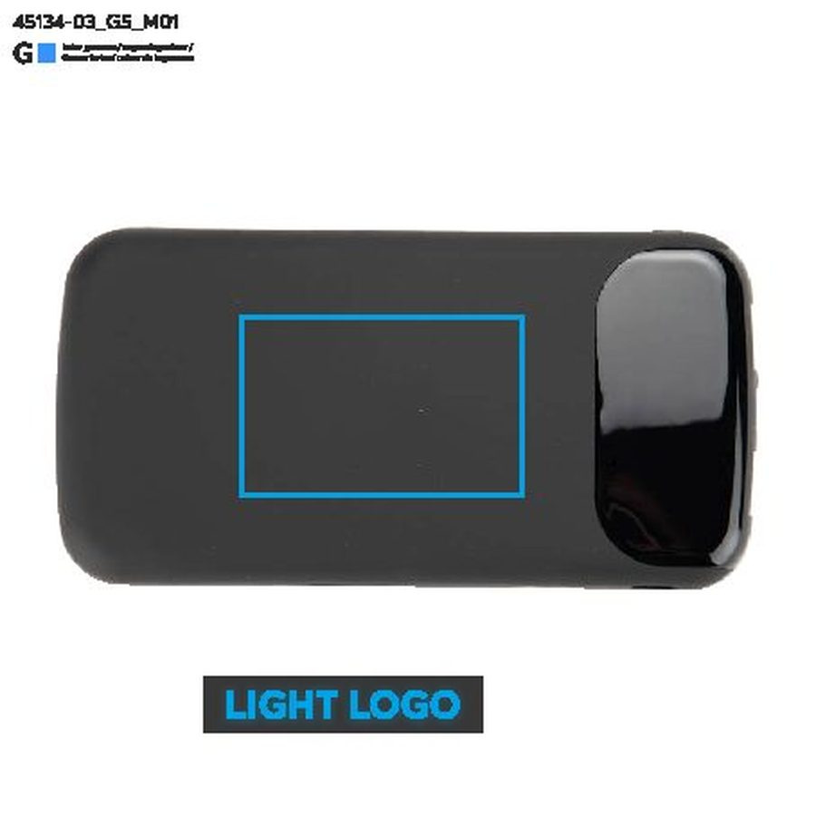 Powerbank MING-PRO, 10000 mAh: Pole znakowania z przodu · Grawerowanie laserowe