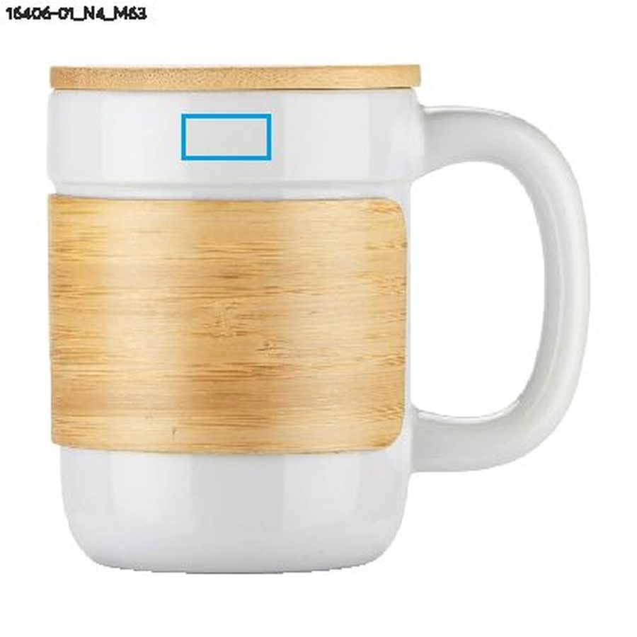 Kubek MUGGI 350 ml: Print area top, front · Pad printing