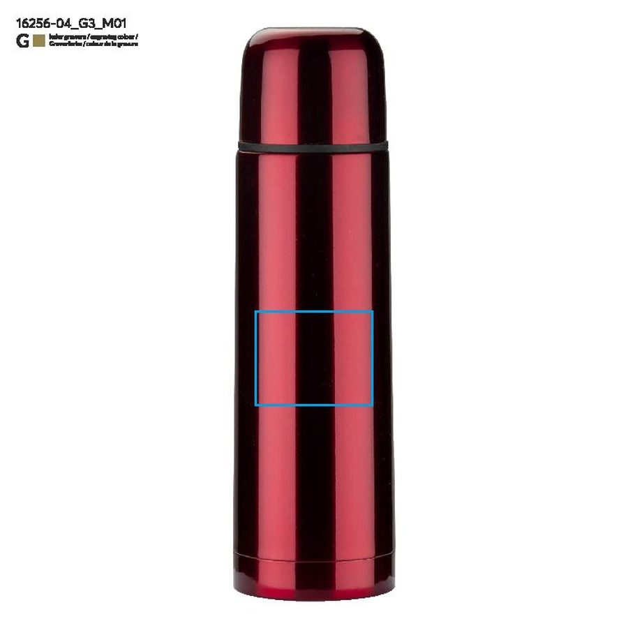 Thermos VARMO de 500 ml: Zone de marquage avant · Gravure laser
