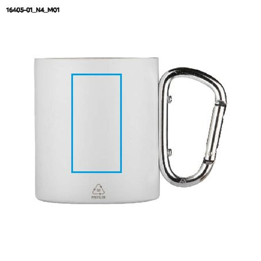 Кружка из переработанной нержавеющей стали VIVO 250 мл: Print area front · Pad printing