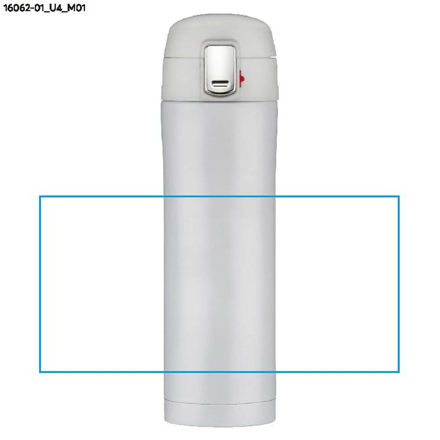 Mug isotherme LOCK MAT de 440 ml: Zone de marquage avant · Impression UV