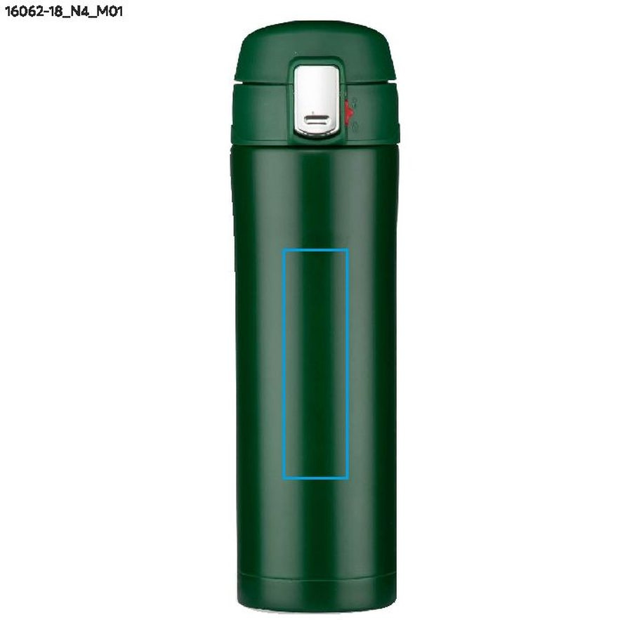 Mug isotherme LOCK MAT de 440 ml: Zone de marquage avant · Tampographie