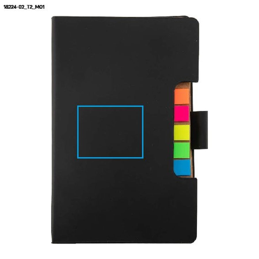 Carnet STIKLO A6 avec notes adhésives: Zone de marquage avant · Marquage en creux