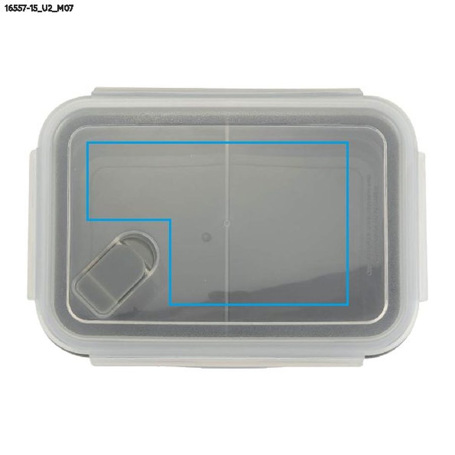 Boîte déjeuner SMACZI de 800 ml: Zone de marquage top · Impression UV