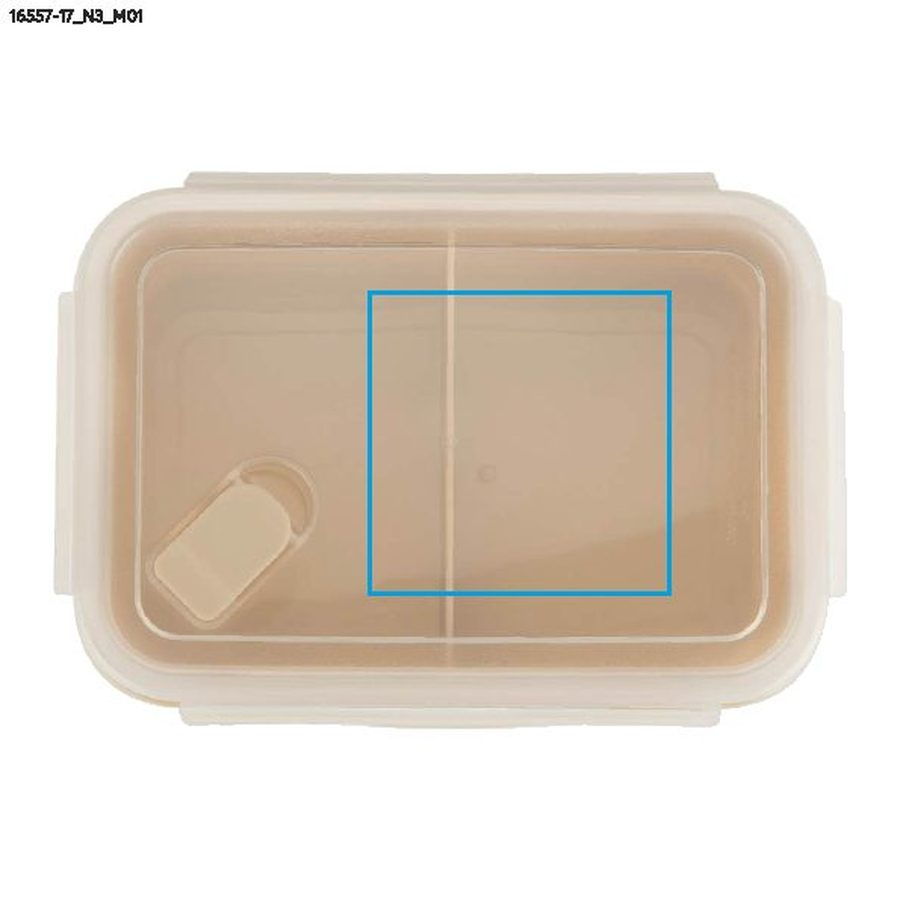 Boîte déjeuner SMACZI de 800 ml: Zone de marquage top · Tampographie