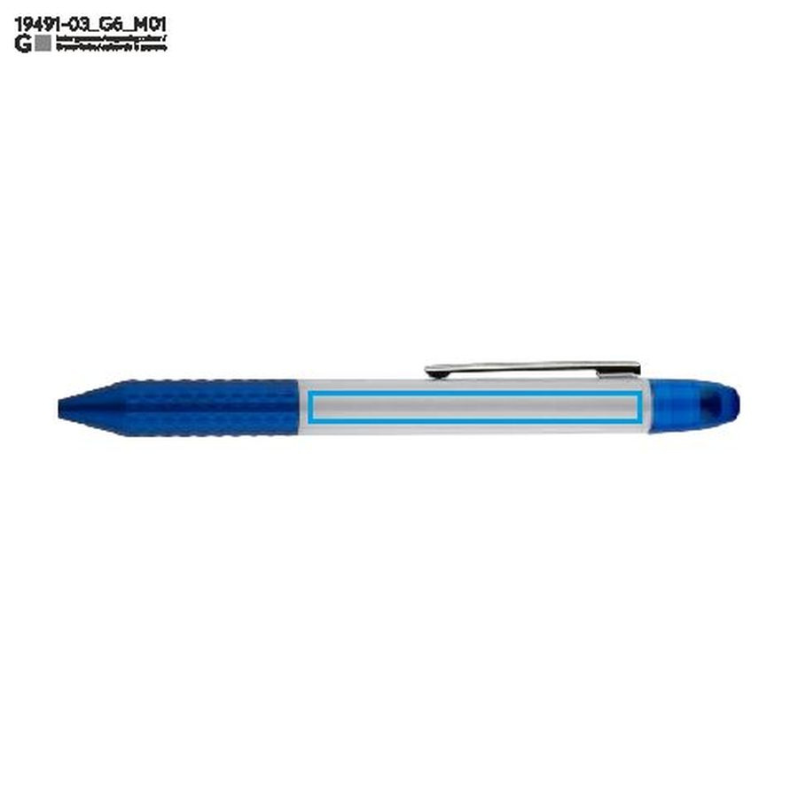 Stylo à bille et surligneur FLUO: Zone de marquage avant · Gravure laser