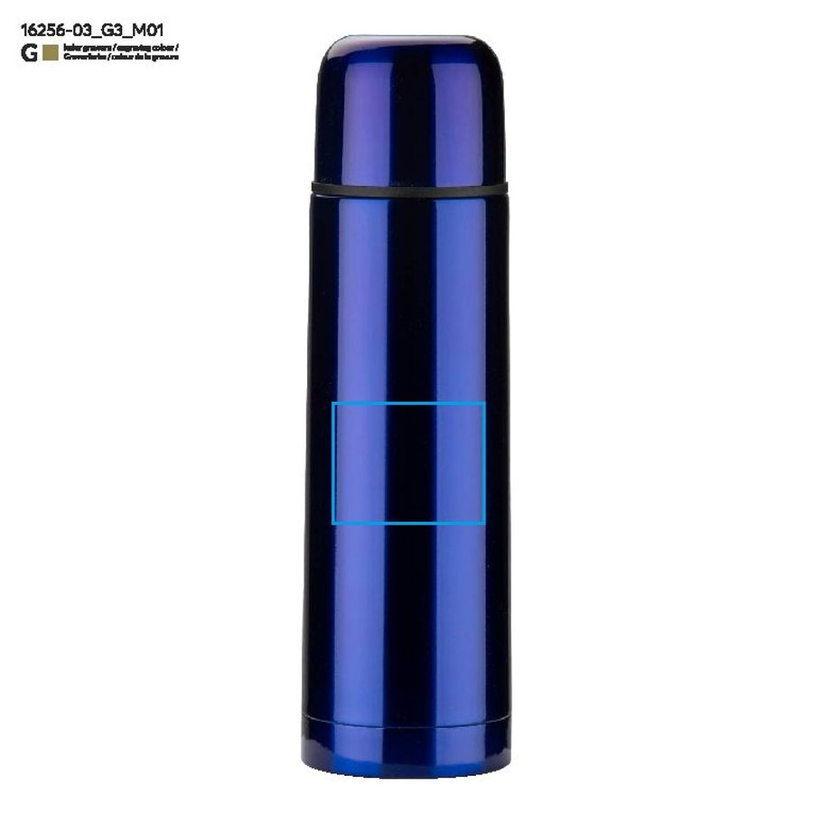 Thermos VARMO de 500 ml: Zone de marquage avant · Gravure laser