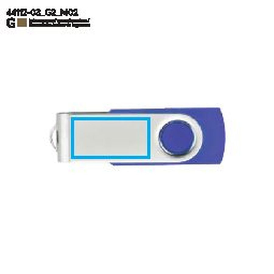 Clé USB 3.0 TWISTER 16 GB: Zone de marquage arrière · Gravure laser
