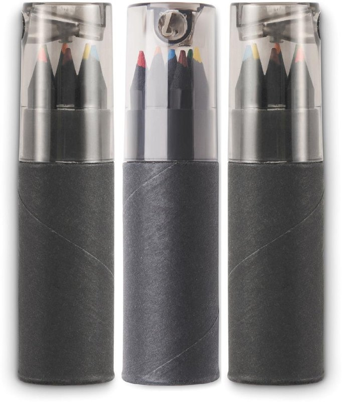 6 crayons de couleur dans un étui noir: Partie inférieure — DL