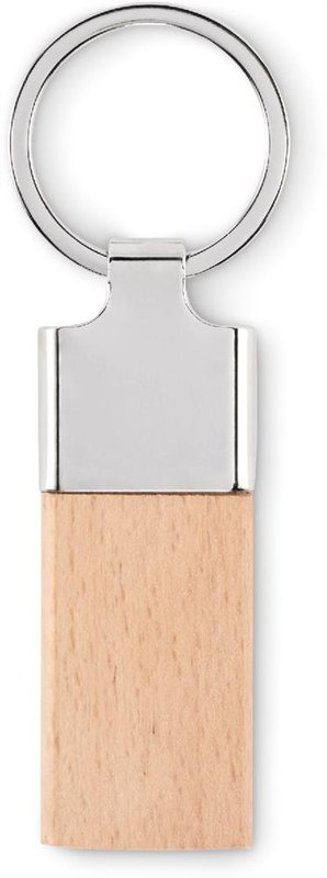 Porte-clés avec bois d’hévéa: Face 1, métal