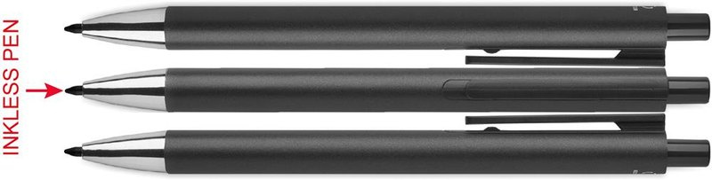 Ensemble de stylos en aluminium recyclé: Stylo sans encre — Sérigraphie circulaire
