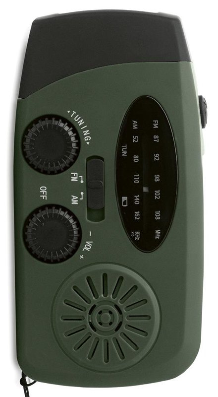 Radio SOS portable avec lampe torche LED: Face avant