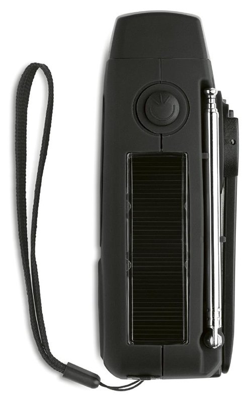 Radio SOS portable avec lampe torche LED: Dessus