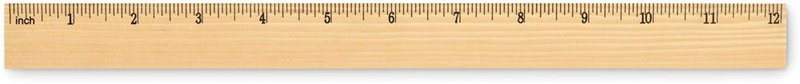 Règle en bois de 30 cm: pouces — Face — PAD
