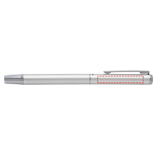 Lucetto recycled aluminium ballpoint and rollerball pen gift set: Rollerball pen cap · Padprint