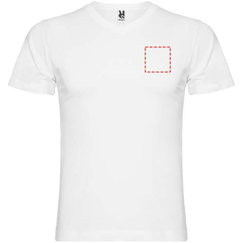 Samojedo vīriešu t-krekls ar īsām piedurknēm v veida kakla izgriezumā: Left chest · Embroidery fixed