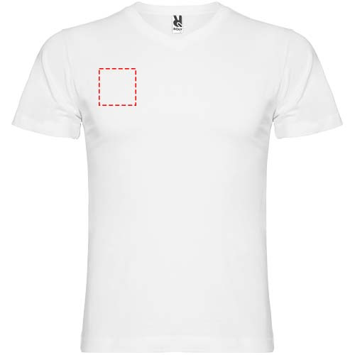 Samojedo vīriešu t-krekls ar īsām piedurknēm v veida kakla izgriezumā: Right chest · Embroidery fixed