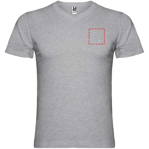 Samojedo vīriešu t-krekls ar īsām piedurknēm v veida kakla izgriezumā: Left chest · Embroidery fixed