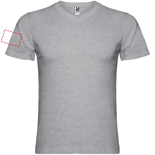 Samojedo vīriešu t-krekls ar īsām piedurknēm v veida kakla izgriezumā: Right bicep · Screenprint