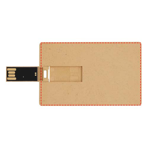 USB-накопитель в форме небольшой прямоугольной кредитной карты из биоразлагаемого материала: Front · Screenprint