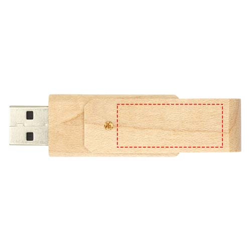 Clé USB Rotate en bois: Face arrière · Gravure laser