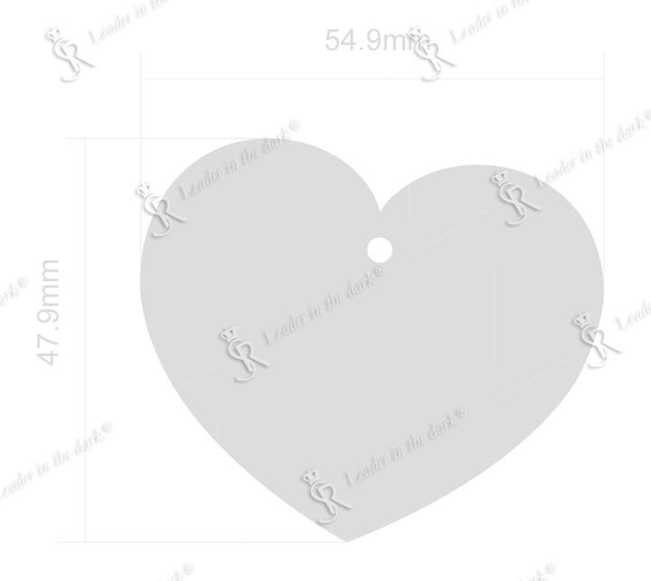Miękki odblask – Serce Orf: Cała powierzchnia produktu (wymiary do potwierdzenia)
