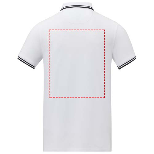 Polo homme à manches courtes et liserés contrastés Amarago: Impact – haut du dos · Sérigraphie