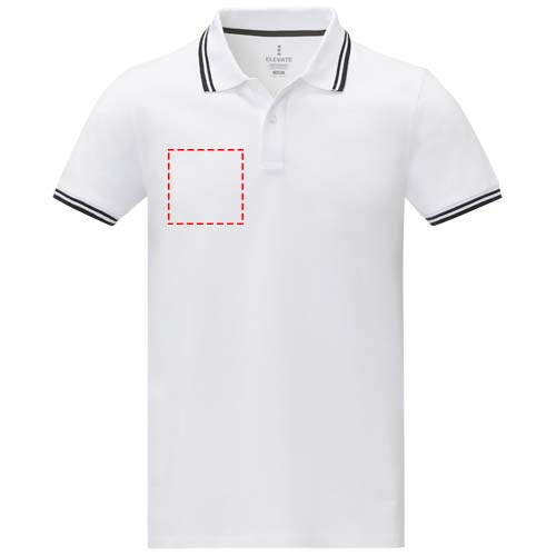 Polo homme à manches courtes et liserés contrastés Amarago: Poitrine droite · Transfert
