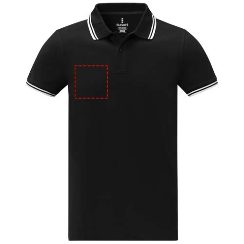 Polo homme à manches courtes et liserés contrastés Amarago: Poitrine droite · Transfert