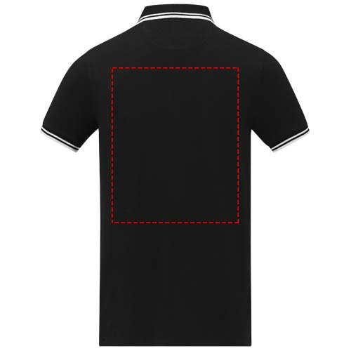 Polo homme à manches courtes et liserés contrastés Amarago: Impact – haut du dos · Sérigraphie