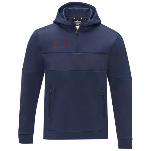 Sweat à capuche homme de style anorak à demi-zip Sayan: Poitrine droite · Broderie — variante « fixed »