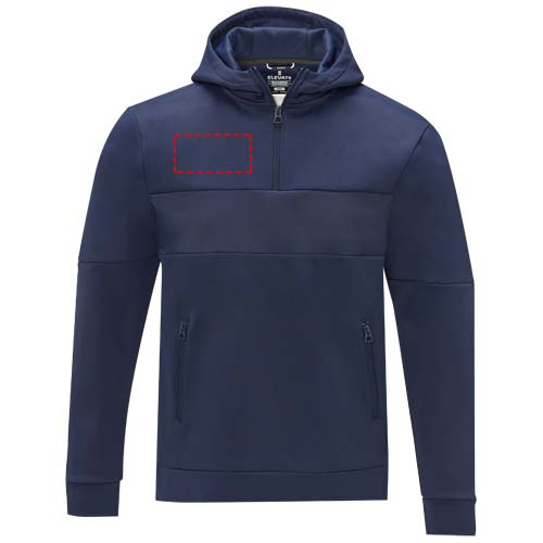 Sweat à capuche homme de style anorak à demi-zip Sayan: Poitrine droite · Transfert DTF