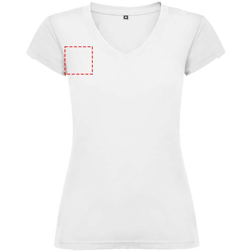 T-shirt Victoria à col en V et manches courtes pour femme: Poitrine droite · Broderie — variante « fixed »