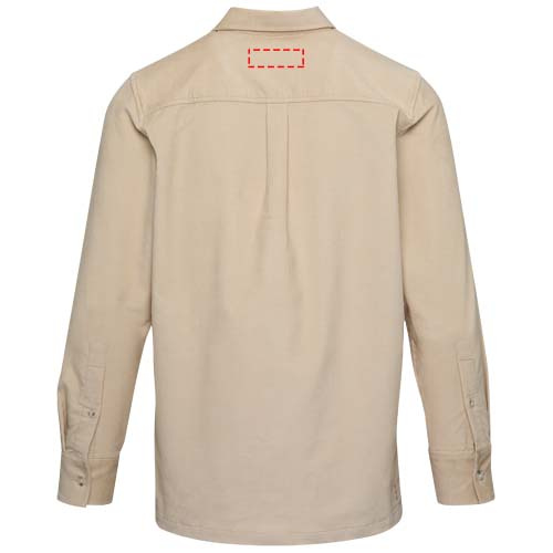 Chemise unisexe en velours côtelé Alum: Haut du dos · Broderie — variante « fixed »