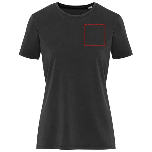 Tee-shirt femme Nanaimo à manches courtes, finition lavée, 160 g/m2: Poitrine gauche · Transfert DTF