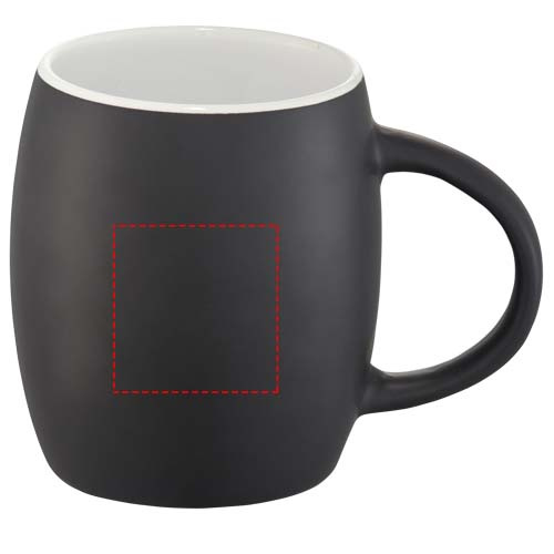 Hearth – mug en céramique 400 ml avec dessous en bois: Face avant · Tampographie